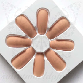 Coffin Nude Matte Falsies Fake Nails / 24 Nails