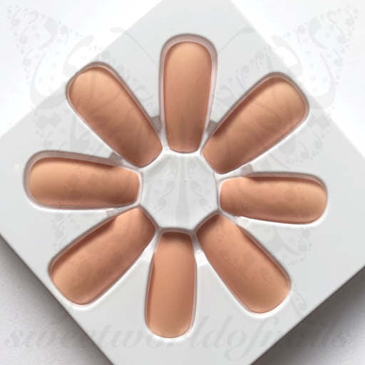 Coffin Nude Matte Falsies Fake Nails / 24 Nails