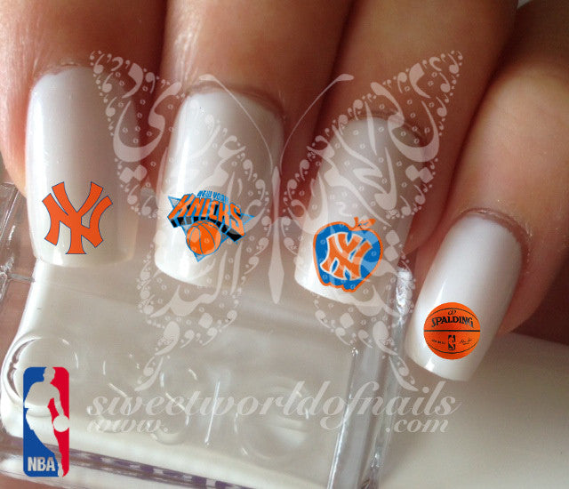 New York Knicks NBA Basketball Nail Art Water Decals Nail Transfers Wraps