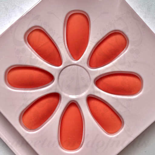 Orange Matte Pointed Falsies Fake Nails / 24 Nails