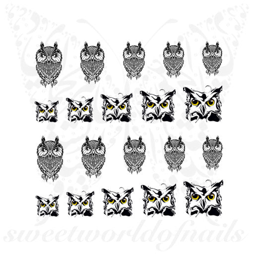 Owl Nail Art Nail Water Decals