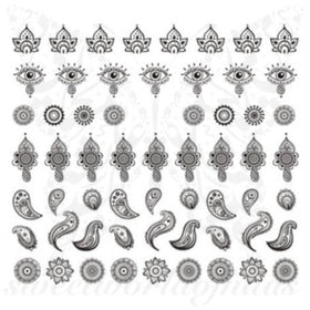 Paisley Evil Eye Nail Art Water Decals