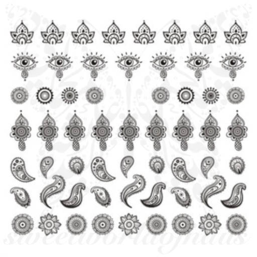 Paisley Evil Eye Nail Art Water Decals