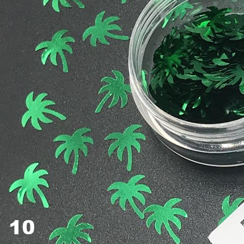 Palm Tree Nail Art Glitter Confetti Nail Decoration