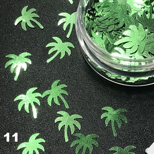 Palm Tree Nail Art Glitter Confetti Nail Decoration