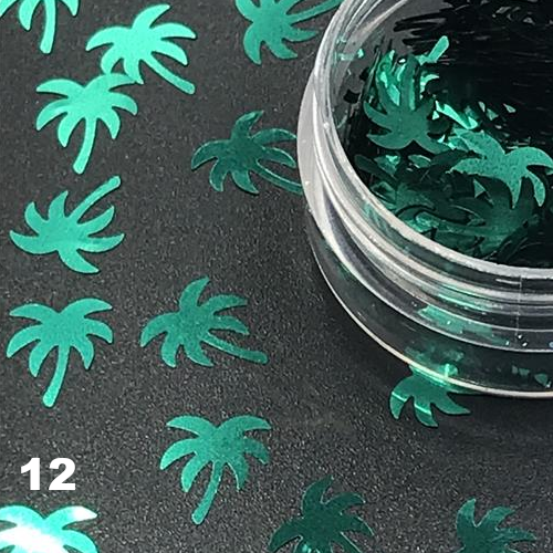 Palm Tree Nail Art Glitter Confetti Nail Decoration