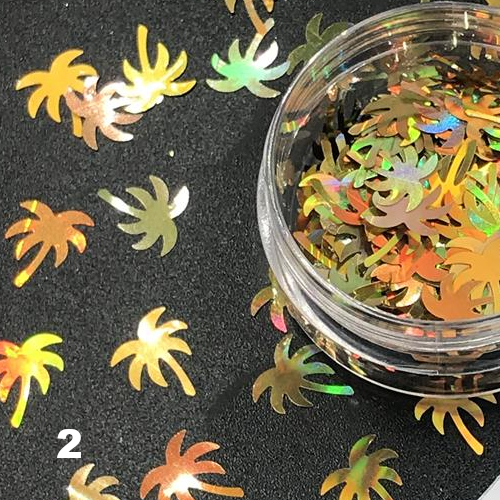 Palm Tree Nail Art Glitter Confetti Nail Decoration