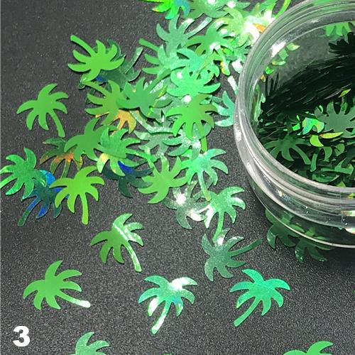 Palm Tree Nail Art Glitter Confetti Nail Decoration