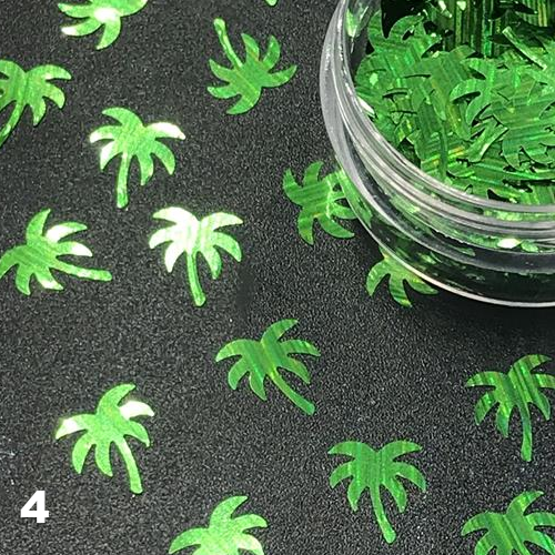 Palm Tree Nail Art Glitter Confetti Nail Decoration