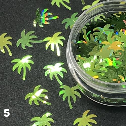 Palm Tree Nail Art Glitter Confetti Nail Decoration