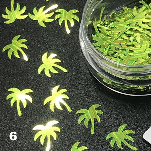 Palm Tree Nail Art Glitter Confetti Nail Decoration