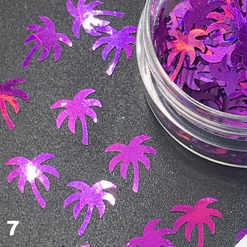 Palm Tree Nail Art Glitter Confetti Nail Decoration