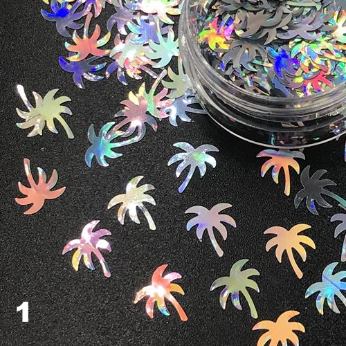 Palm Tree Nail Art Glitter Confetti Nail Decoration