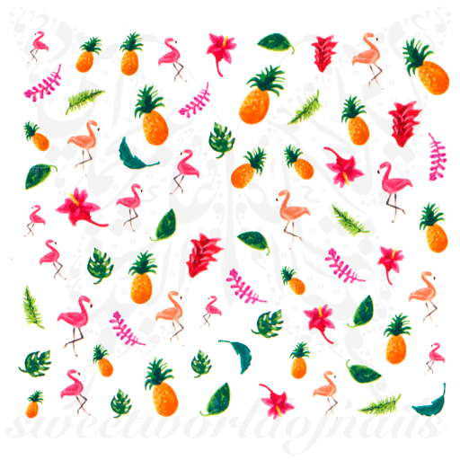 Pineapple Flamingo Nail Art Nail Water Decals
