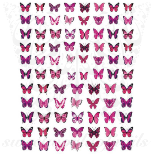 Pink Butterflies Nail Stickers