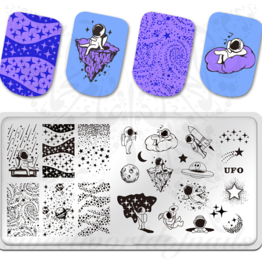 Space Planets Nail Art Stamping Plate