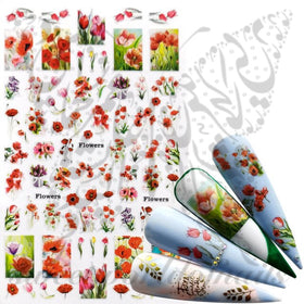 Spring Poppy Flowers Nail Art Stickers