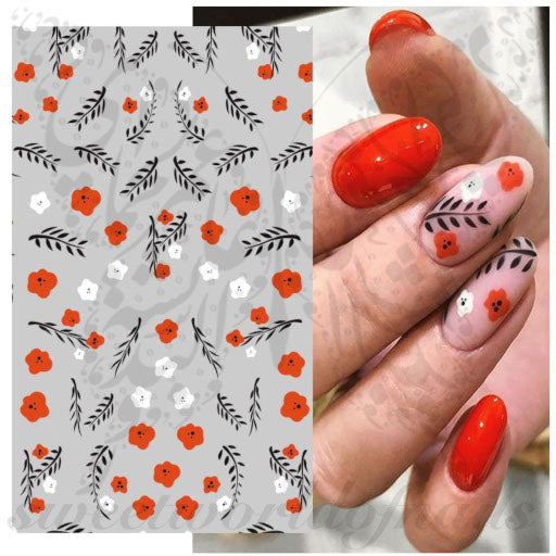 Spring Poppy Flowers Nail Art Stickers