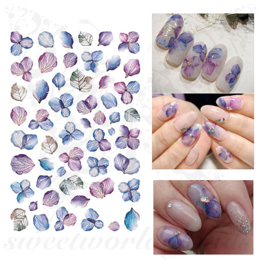 Purple Flower Nail Art Nail Stickers