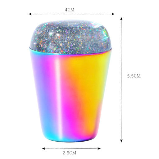 Rainbow Glittery Silicone  Nail Art Stamper & Scraper /1 set