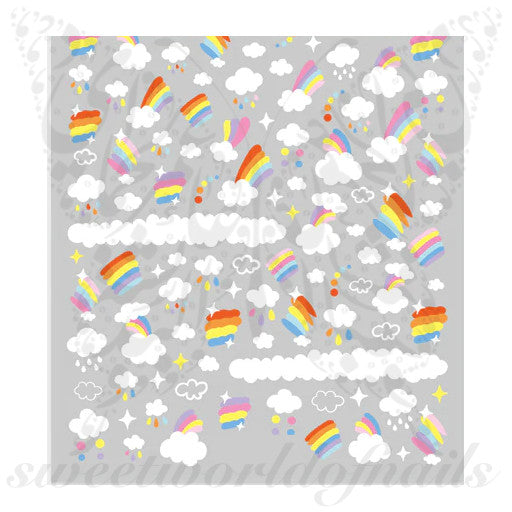 Rainbow Clouds Nail Art Stickers