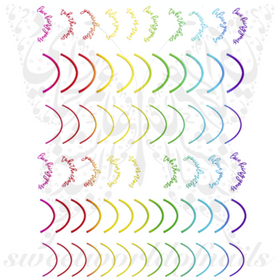 Rainbow Half Moon French Nail Stickers