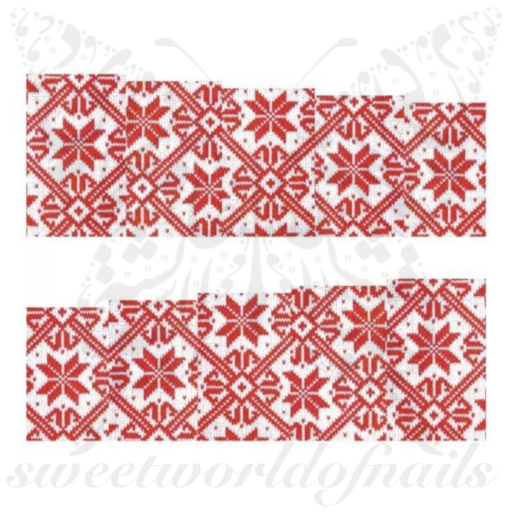 Red Sweater pattern Christmas nail art full wraps