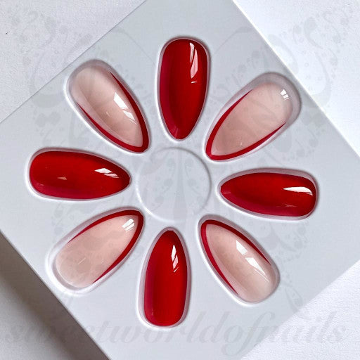 Red Nude Fake Nails  Falsies / 24 Nails