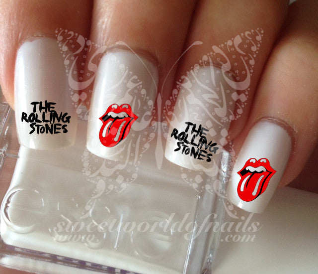 The rolling stones water decals transfers wraps nail art