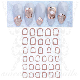 Rose Gold Frame Nail Art Nail Stickers