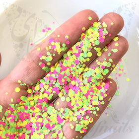 Neon Round Nail Art Confetti Glitter