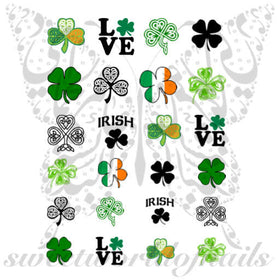 Saint Patrick's Day Nail Art Clover Shamrock collection Water Decals