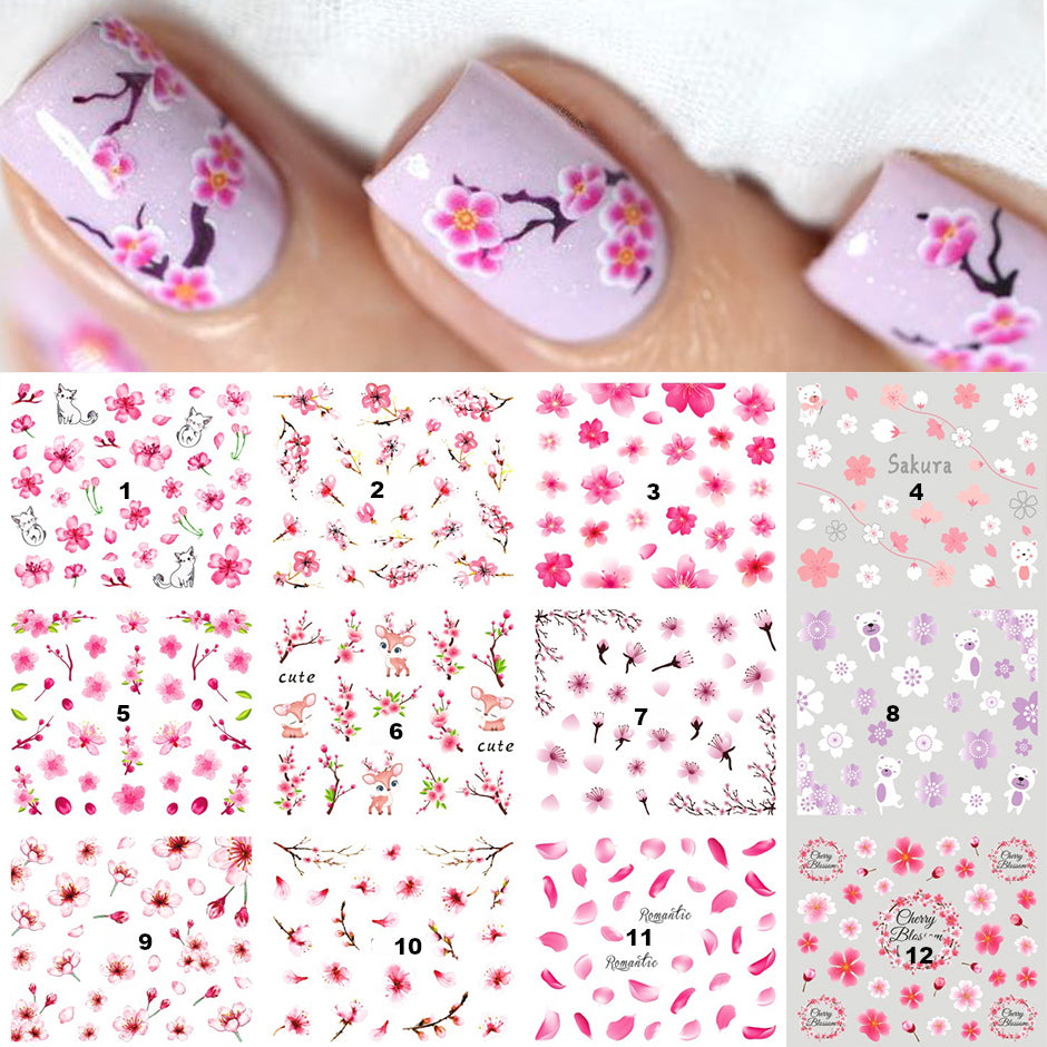 Cherry Blossoms Nail Art Sakura Water Decals
