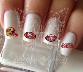 San Francisco 49er Football Nail Art Water Decals
