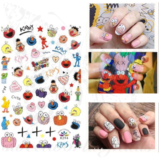 sesame street elmo big bird nail art stickers