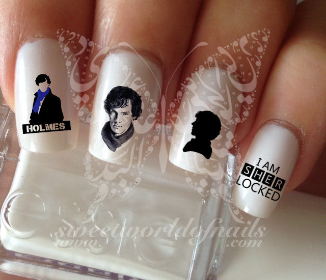 Sherlock Holmes Nail Art Nail Water Decals Transfers Wraps