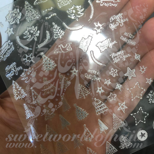 Metallic Christmas Tree Nail Stickers