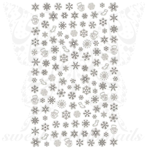 Christmas Nail Art Gold Snowflakes Nail Stickers