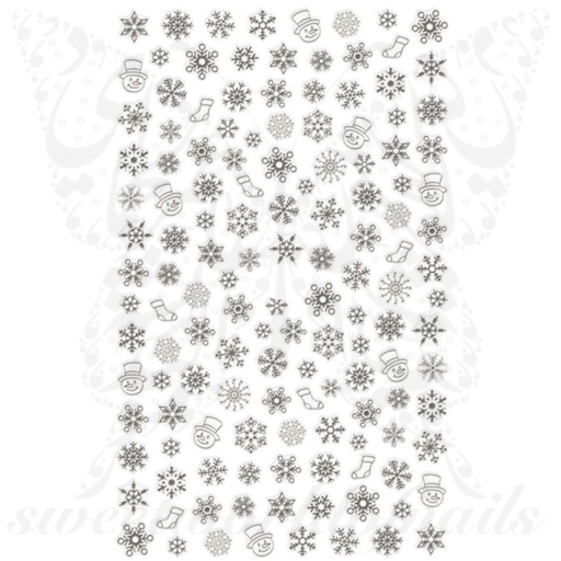 Christmas Nail Art Gold Silver Snowflakes Nail Stickers