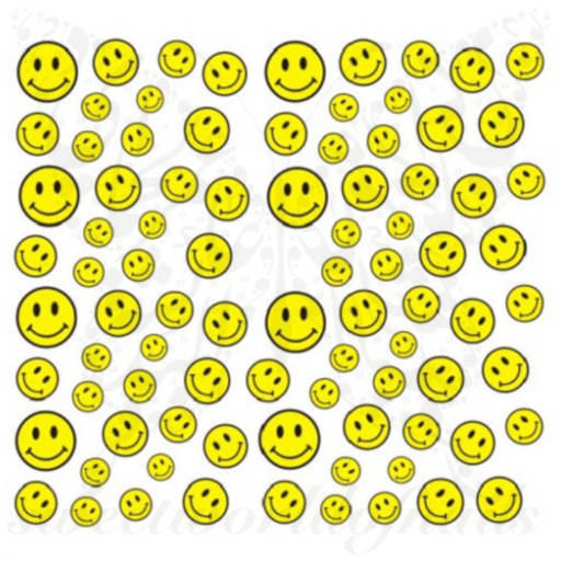 Smiley Face Nail Art Water Decals