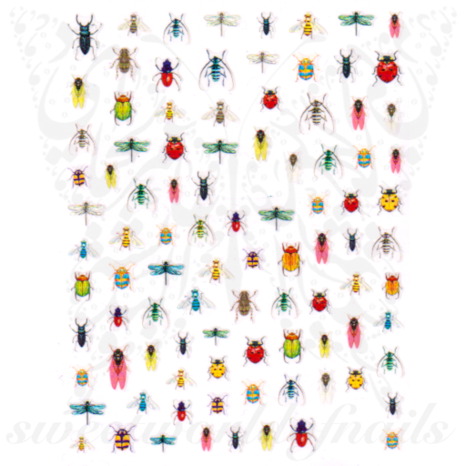 Spring Bugs Insects Nail Stickers