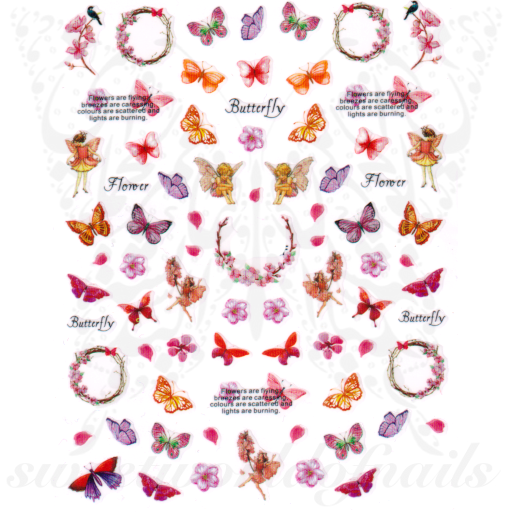 Spring Butterflies Nail Stickers