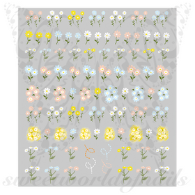 Colorful Flowers Nail Art Stickers