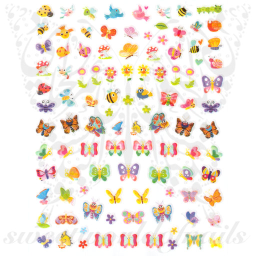 Spring Butterflies Bees Nail Stickers