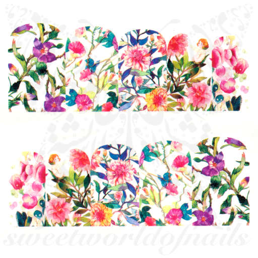 Spring Nail Art Flower Full Wraps