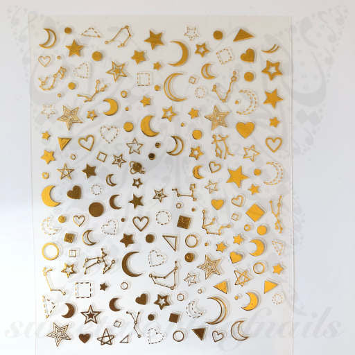 Moon Star Gold Nail Stickers