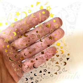 Moon Star Gold Nail Stickers