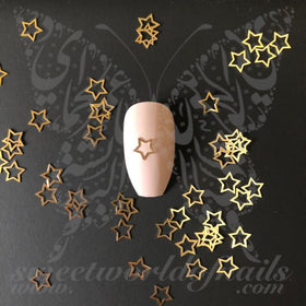 Star Nails Gold Thin Metallic Nail Charms