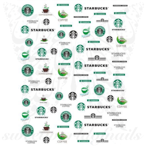 Starbucks Nail Art Coffee Nail Stickers