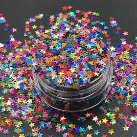 Mini Star Shape Nail Art Colorful Confetti Glitter
